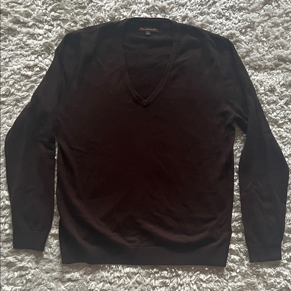 Men's Ben Sherman V-Neck Sweater - Brown - Picture 1 of 11